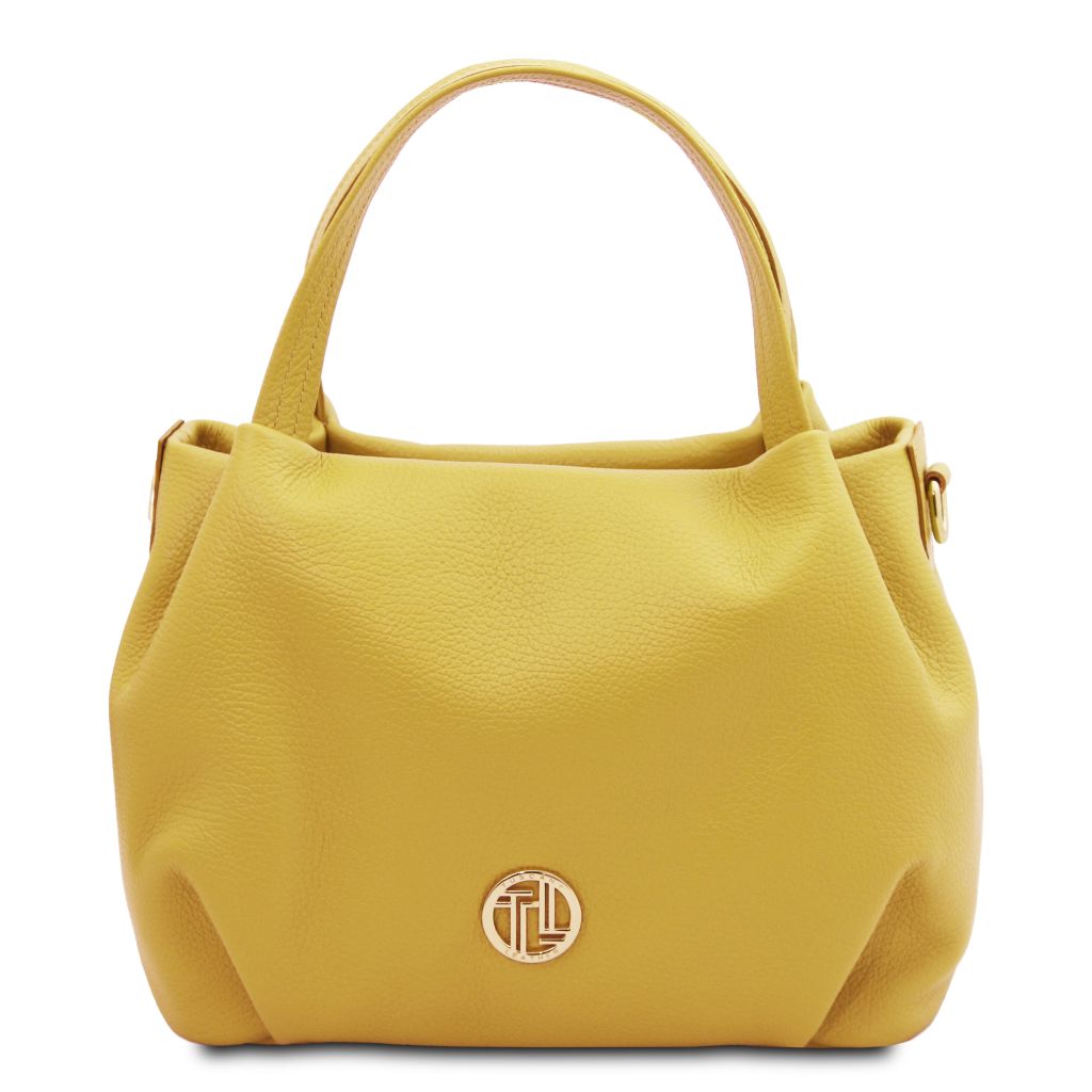 nora-soft-leather-handbag-tl142372 - Pastellinkeltainen