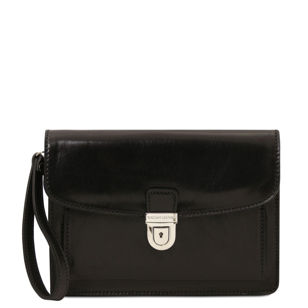 max-leather-handy-wrist-bag-tl8075 - Musta