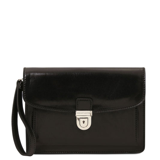 max-leather-handy-wrist-bag-tl8075 - Musta