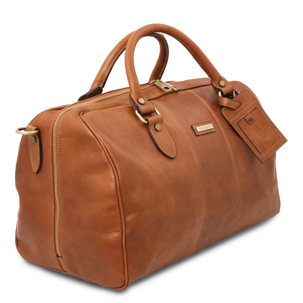 lisbona-travel-leather-duffle-bag-small-size-tl142441 - Musta - kuva 3