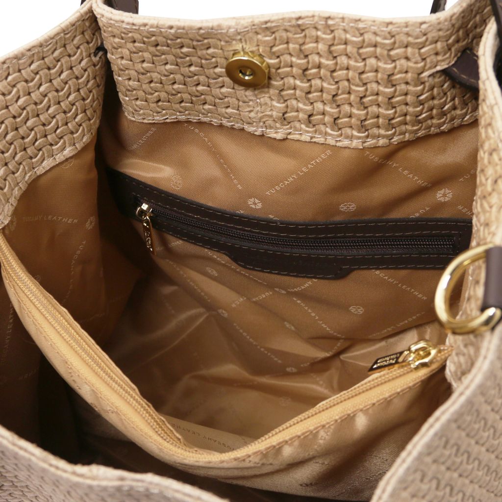 tl-keyluck-woven-printed-leather-shopping-bag-tl141573 - Beige - kuva 4