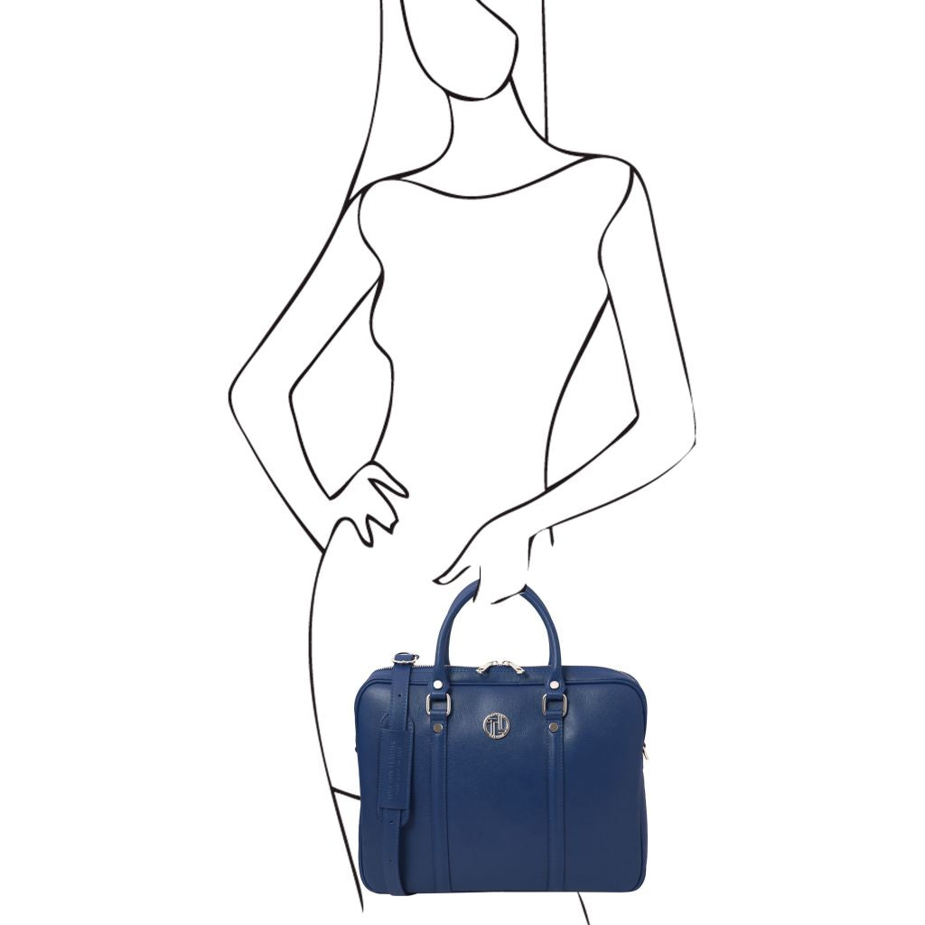 prato-exclusive-saffiano-leather-laptop-case-tl142453 - Tummansininen - kuva 6