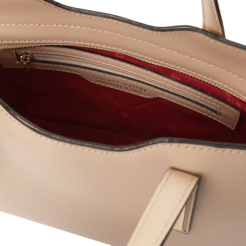 olimpia-leather-tote-small-size-tl141521 - Vaalea taupe - kuva 4