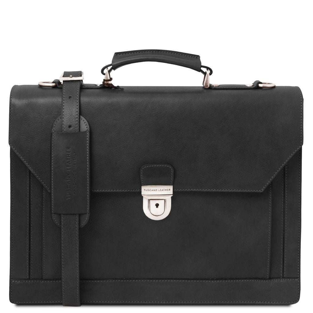 cremona-leather-briefcase-3-compartments-tl142448 - Musta