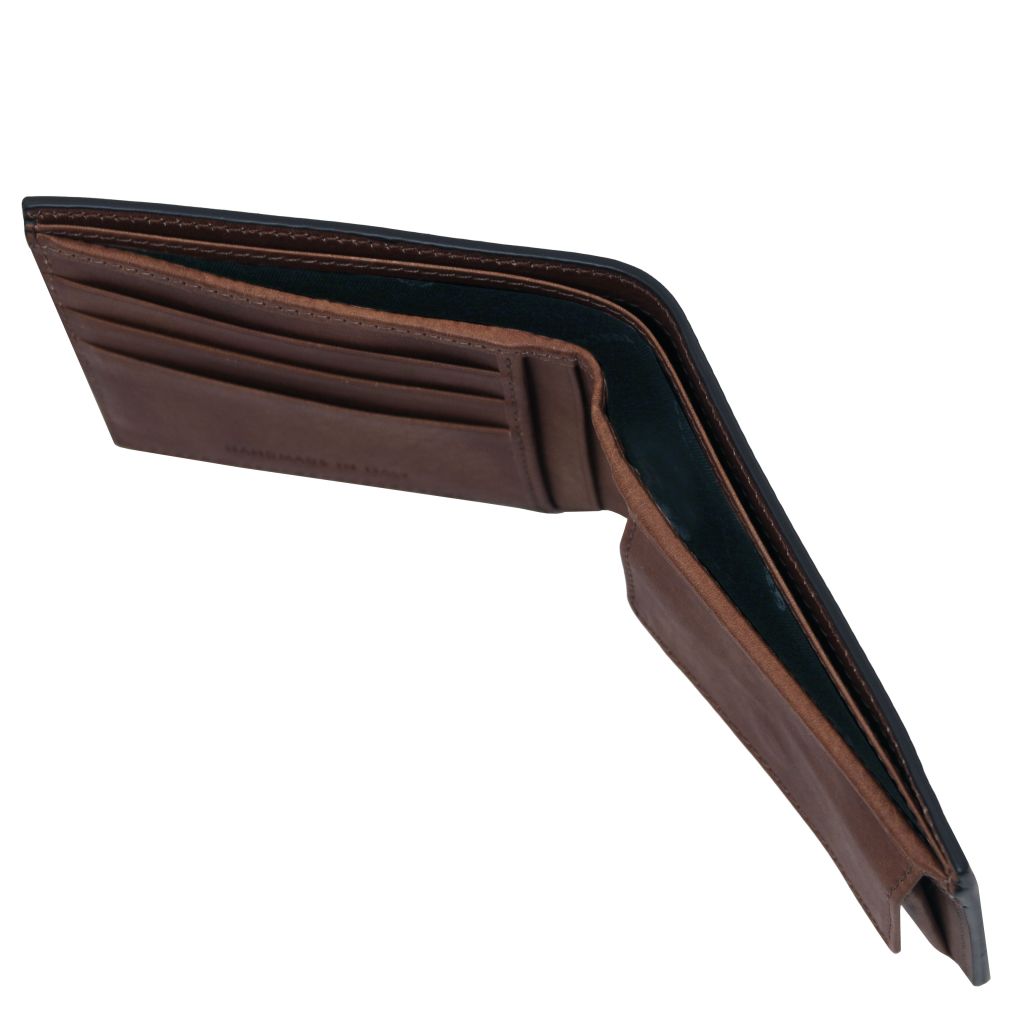 exclusive-2-fold-leather-wallet-for-men-with-coin-pocket-tl142552 - Tummanruskea - kuva 4