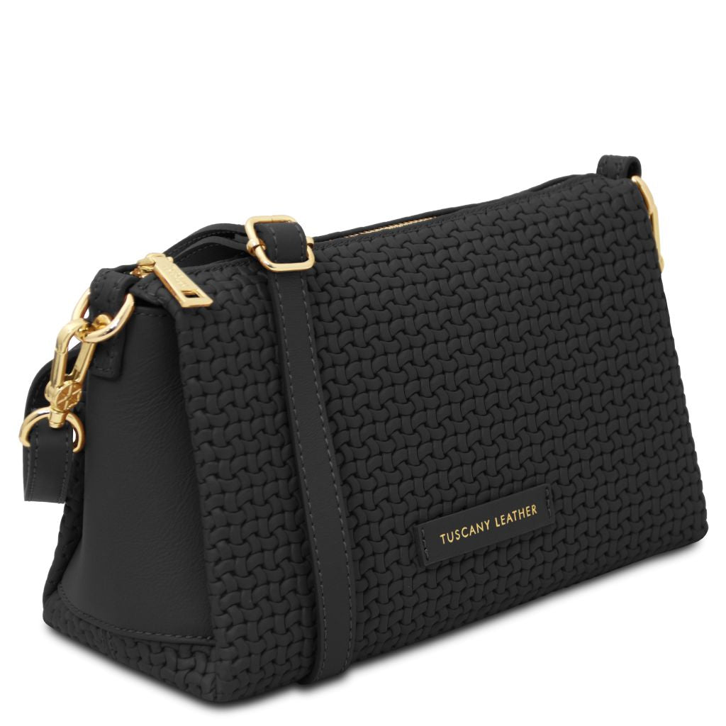 dedalo-woven-printed-leather-shoulder-bag-tl142577 - Musta - kuva 2