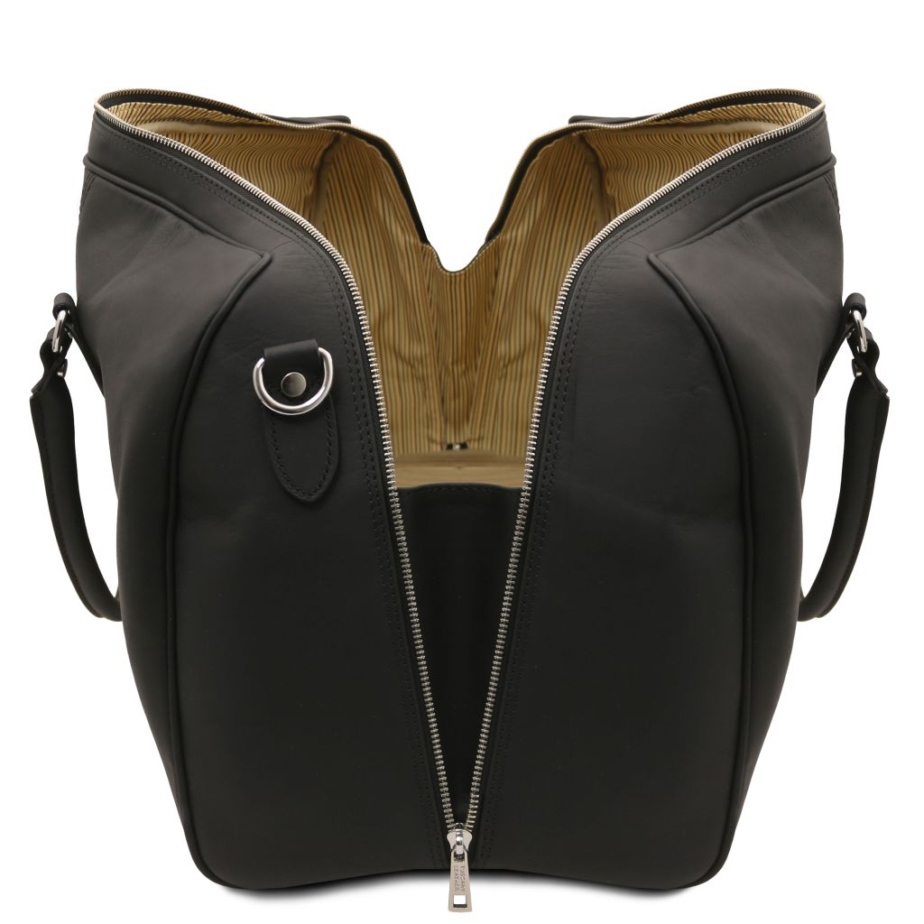 lisbona-travel-leather-duffle-bag-large-size-tl142557 - Musta - kuva 5