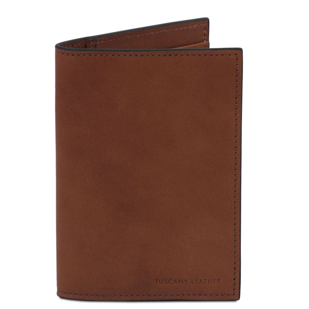 leather-passport-cover-tl142605 - Ruskea