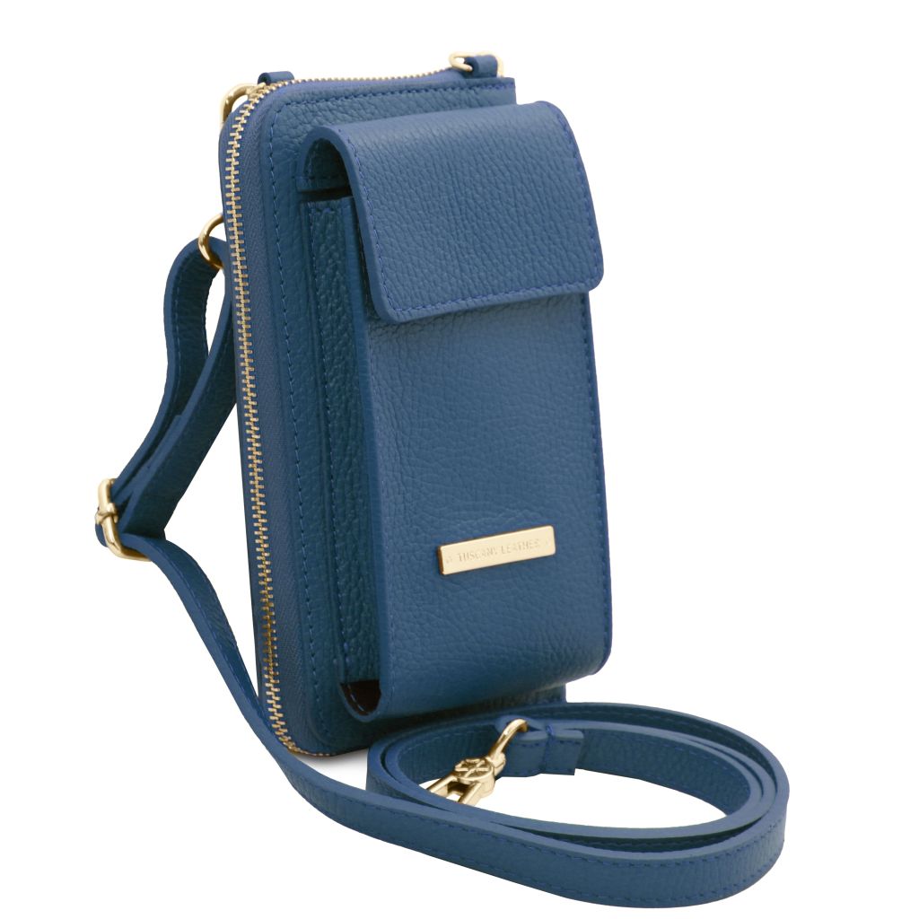 tl-bag-leather-wallet-phone-holder-with-strap-tl142323 - Deniminsininen - kuva 2