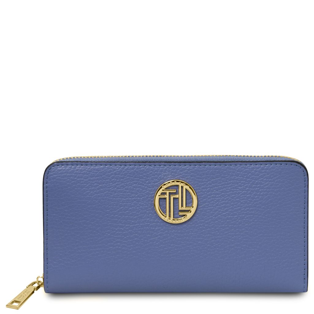 financier-exclusive-zip-around-leather-wallet-tl142485 - Sininen