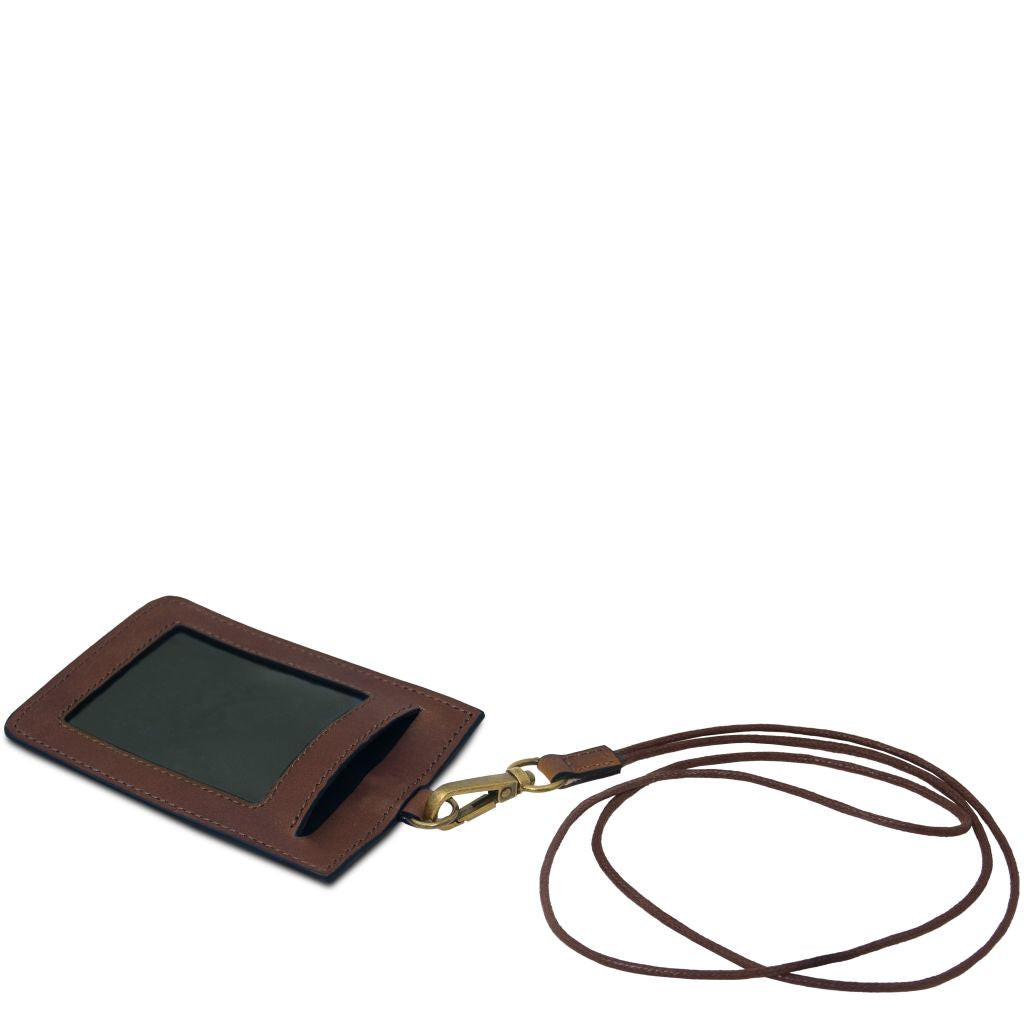 leather-badge-holder-tl142575 - Tummanruskea - kuva 3