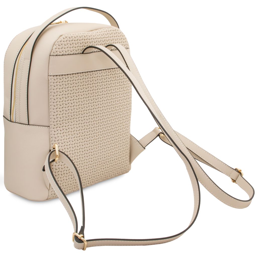 dedalo-woven-printed-leather-backpack-tl142576 - Beige - kuva 3