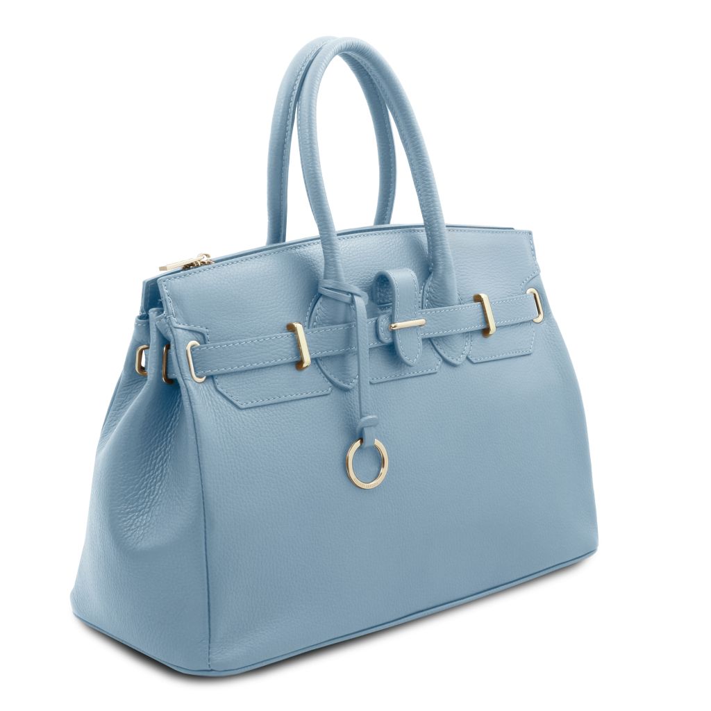 tl-bag-leather-handbag-with-golden-hardware-tl141529 - Vaaleansininen - kuva 2