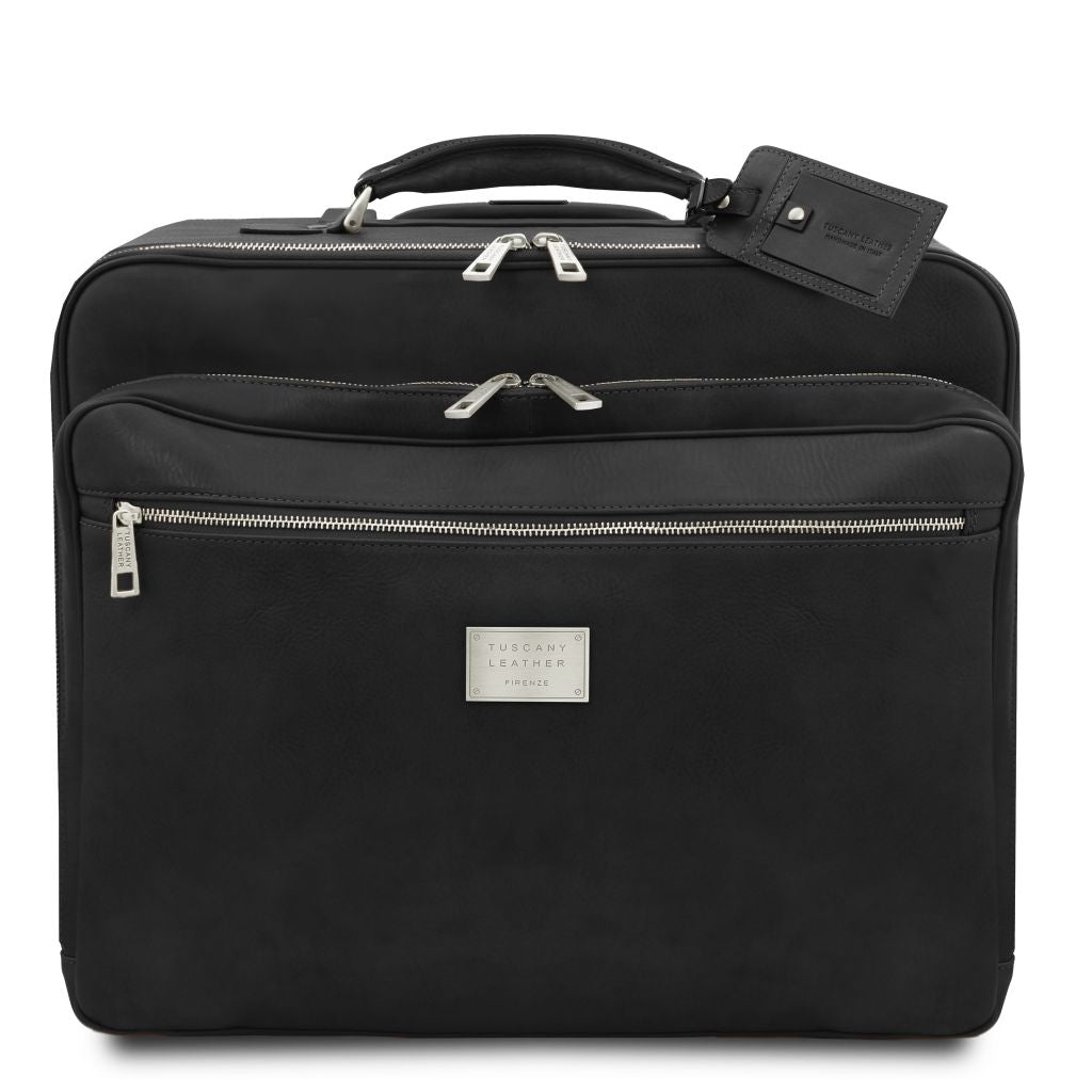 varsavia-leather-pilot-case-with-two-wheels-tl141888 - Musta