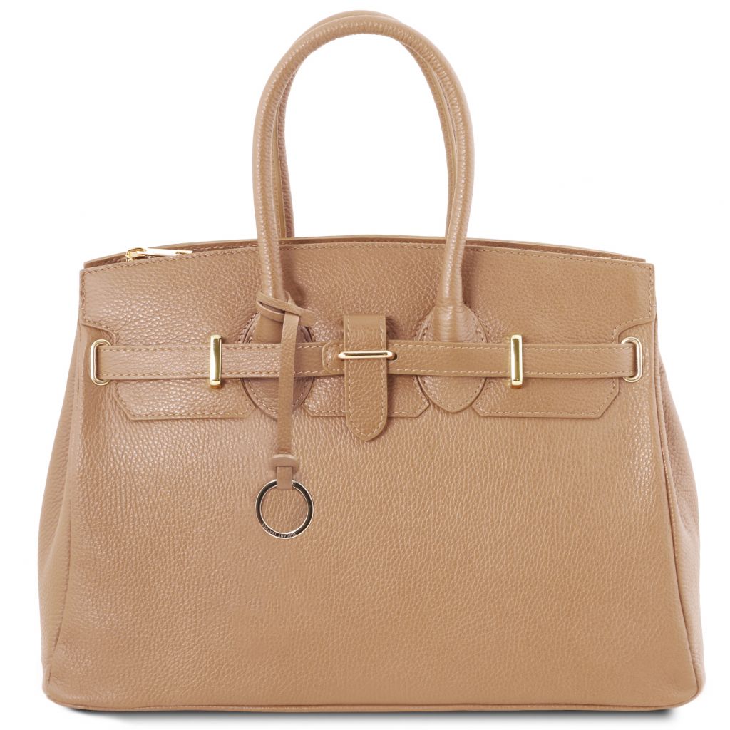 tl-bag-leather-handbag-with-golden-hardware-tl141529 - Samppanja