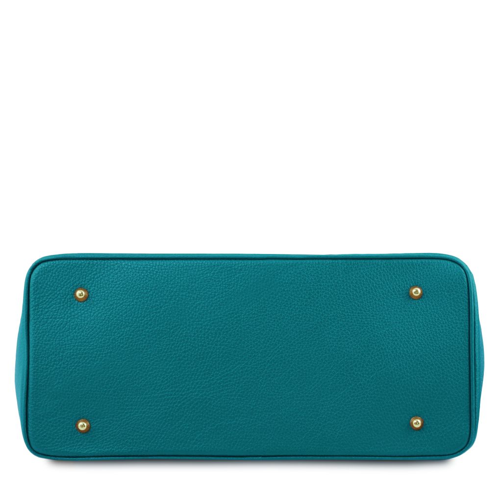 tl-bag-leather-handbag-with-golden-hardware-tl141529 - Turkoosi - kuva 4