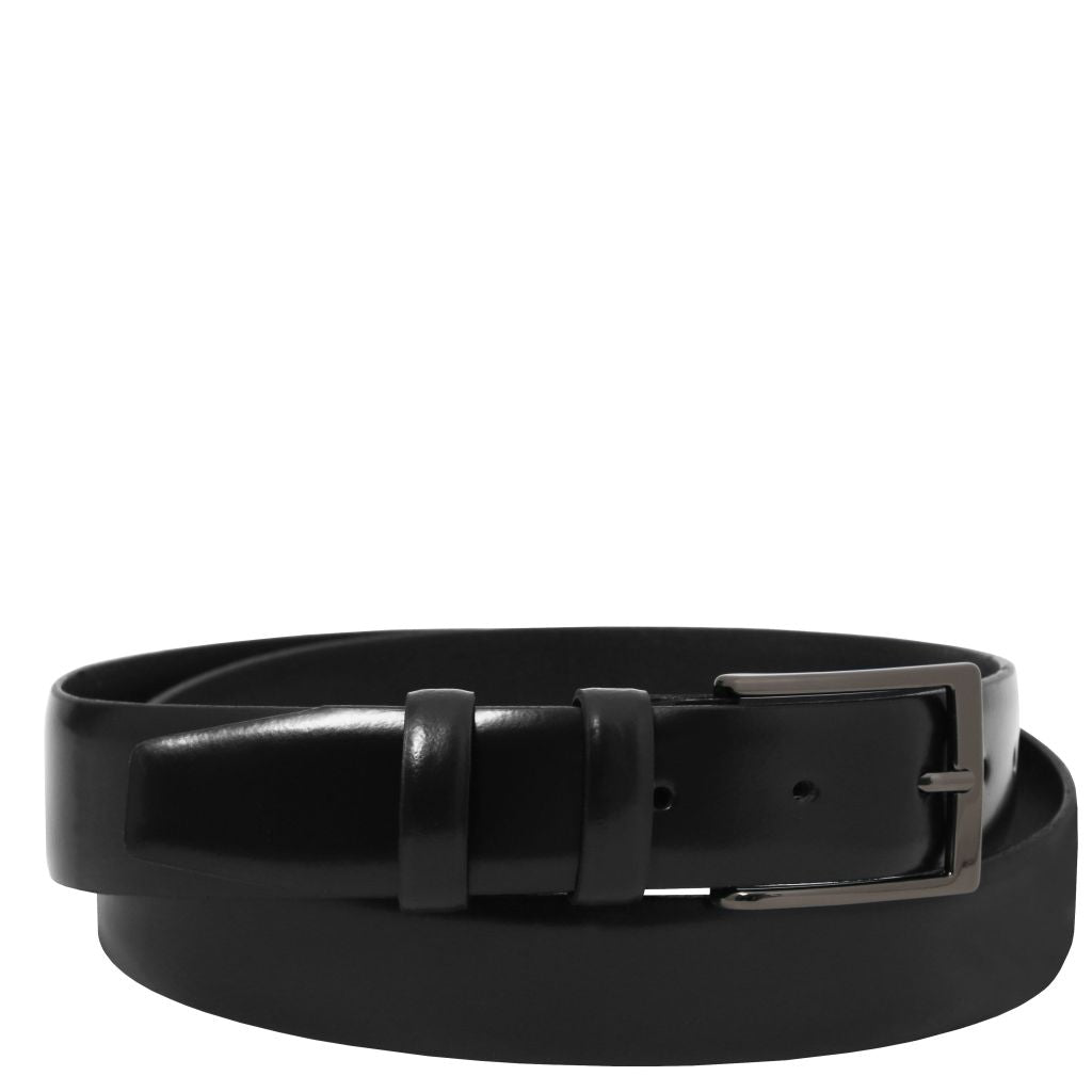 elegant-brushed-leather-belt-35mm-tl142539 - Musta