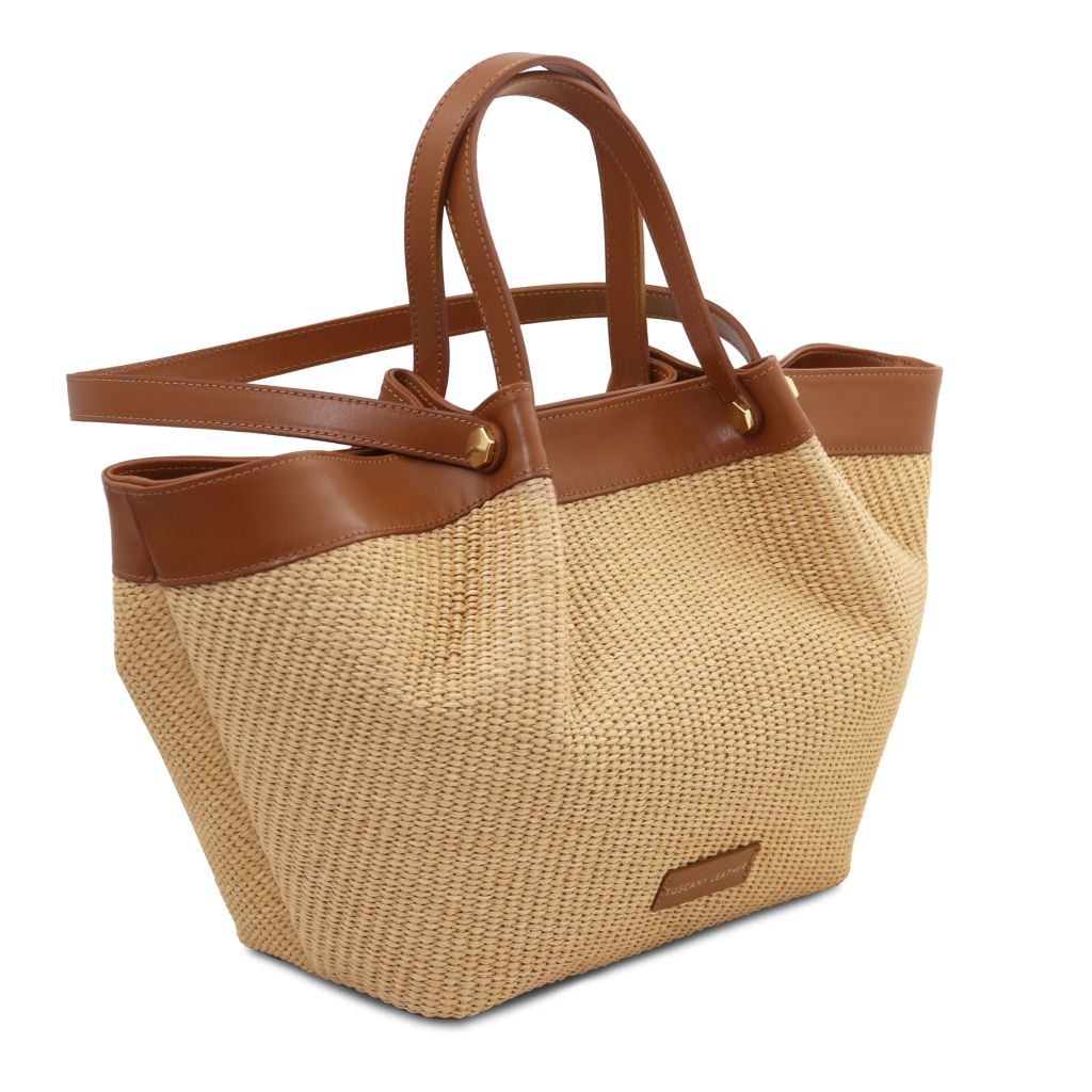 soleil-raffia-shopping-bag-tl142567 - Konjakki - kuva 2