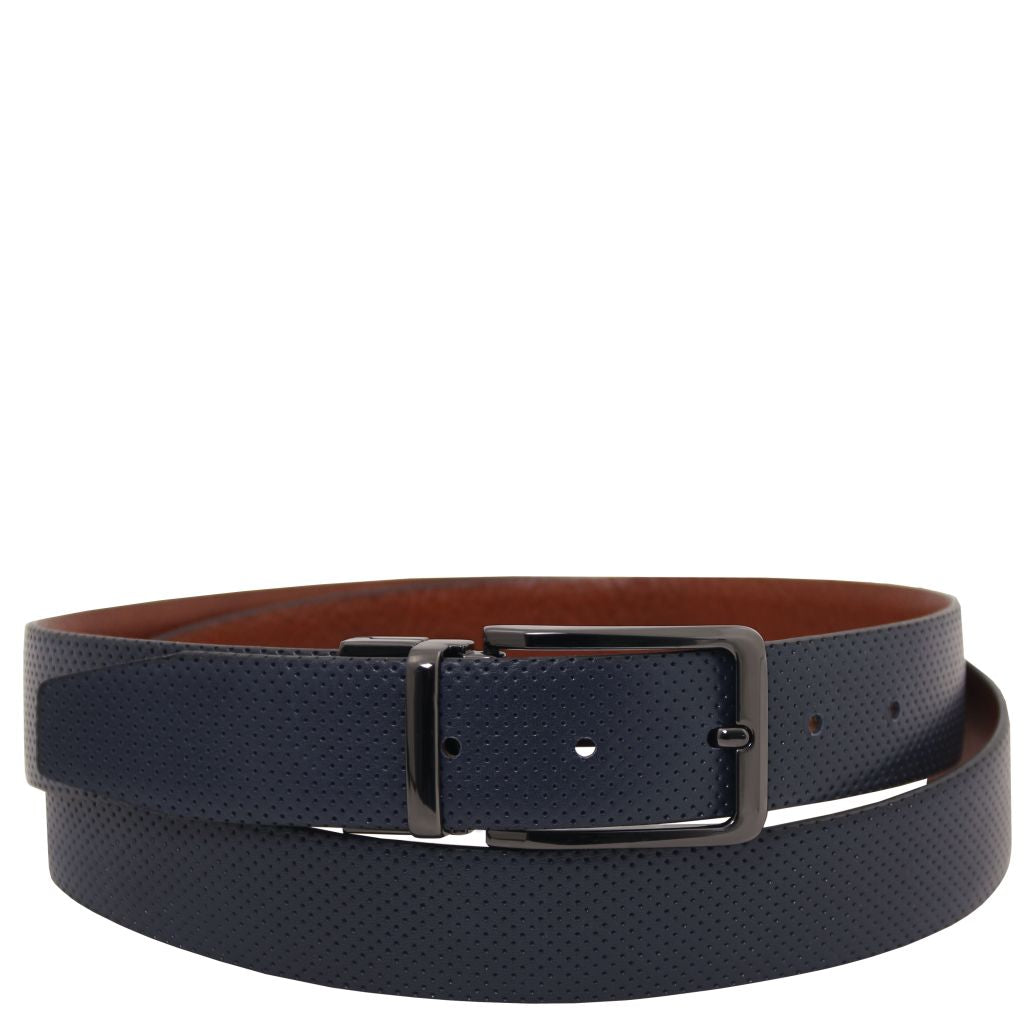 elegant-double-sided-leather-belt-35mm-in-smooth-leather-tl142542 - Tummansininen