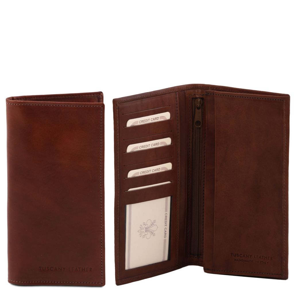 exclusive-vertical-2-fold-leather-wallet-for-men-tl140777 - Ruskea