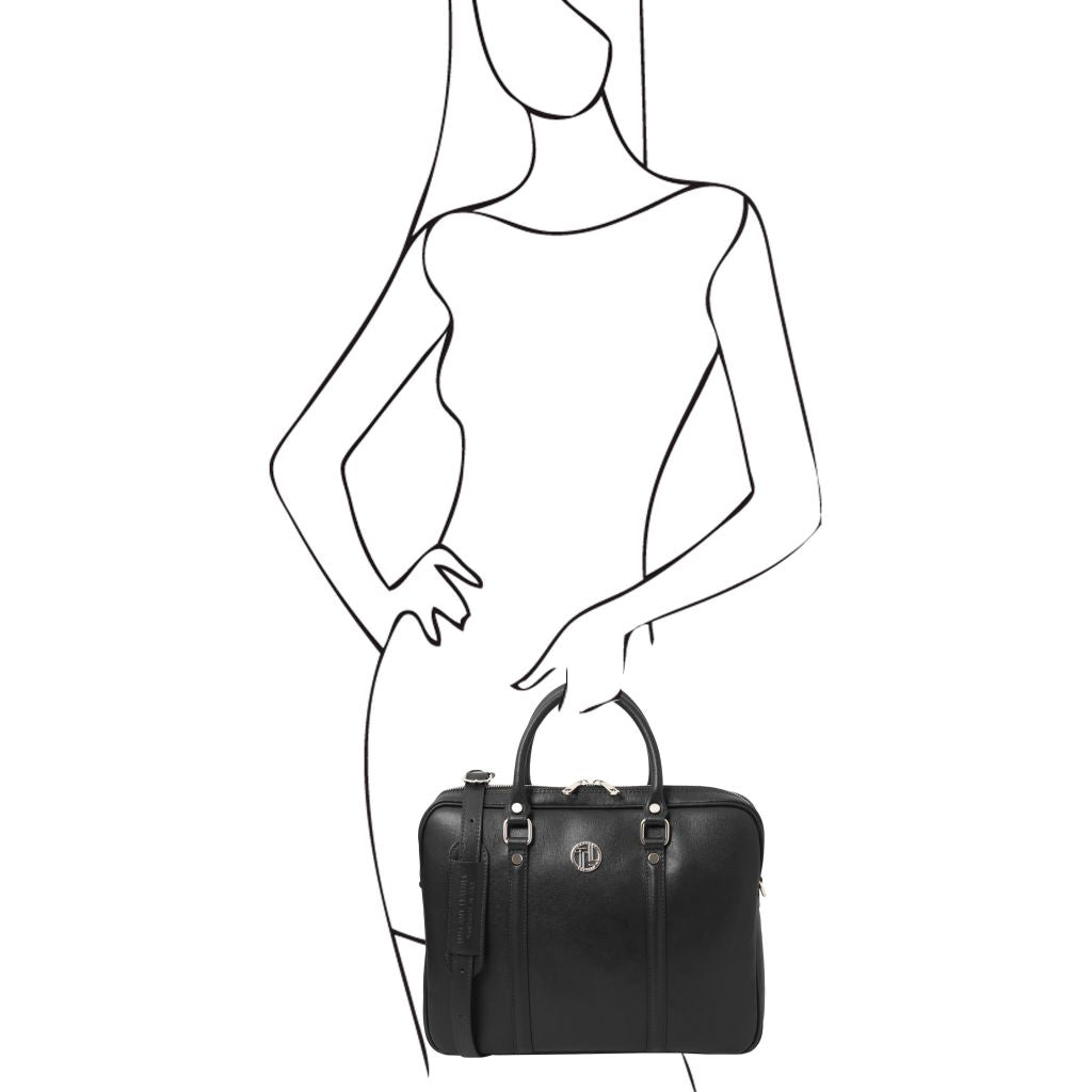 prato-exclusive-saffiano-leather-laptop-case-tl142453 - Musta - kuva 6