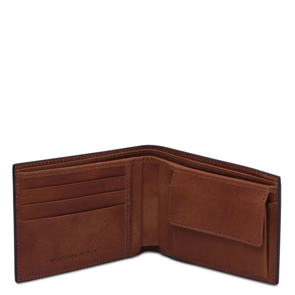 exclusive-2-fold-leather-wallet-for-men-with-coin-pocket-tl142552 - Ruskea - kuva 2