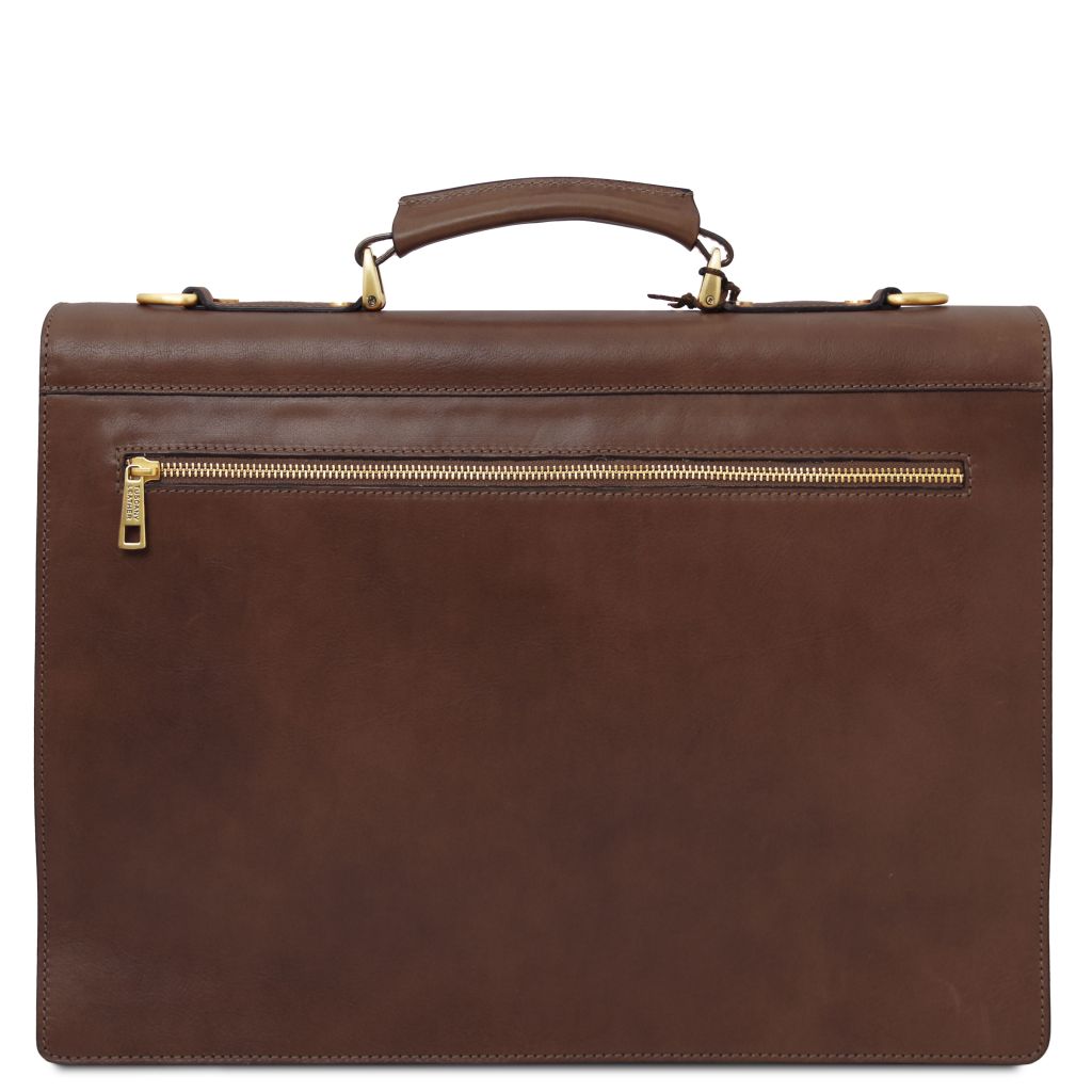 cremona-leather-briefcase-3-compartments-tl142448 - Tummanruskea - kuva 3