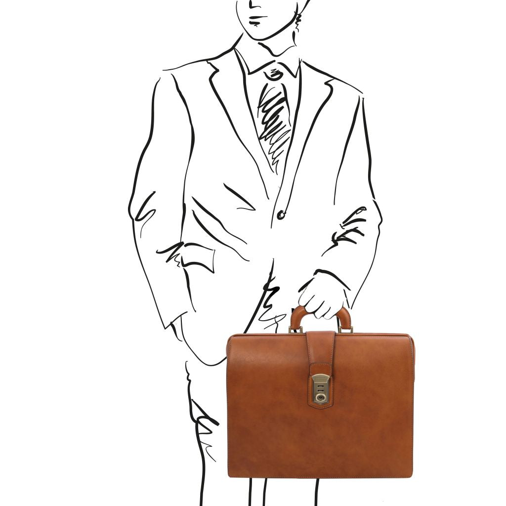 canova-leather-doctor-bag-briefcase-3-compartments-tl142352 - Luonnonväri - kuva 2