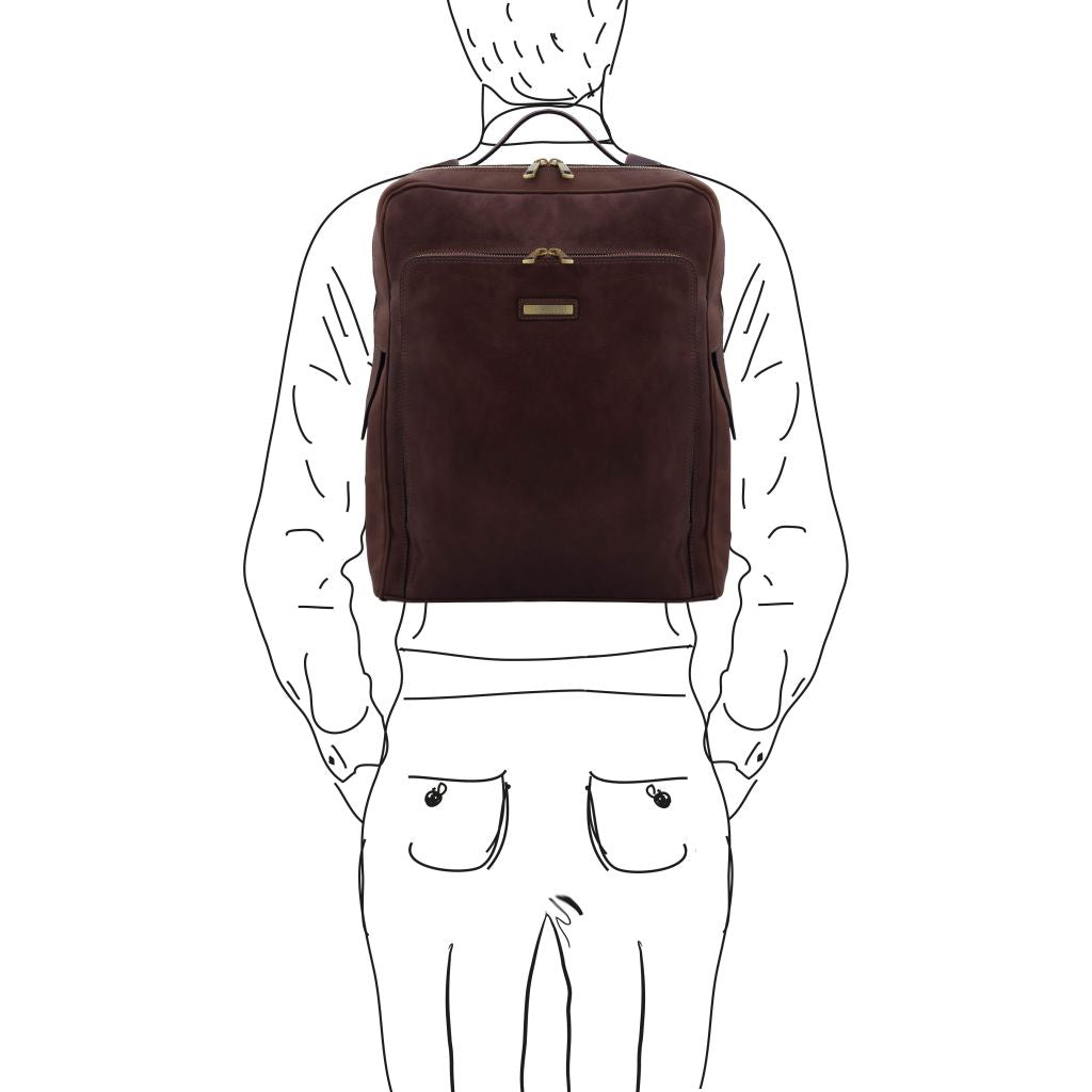 bangkok-leather-laptop-backpack-large-size-tl142336 - Tummanruskea - kuva 2