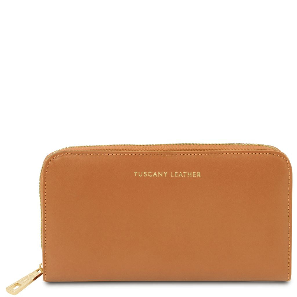 venere-exclusive-zip-around-leather-wallet-tl142085 - Konjakki