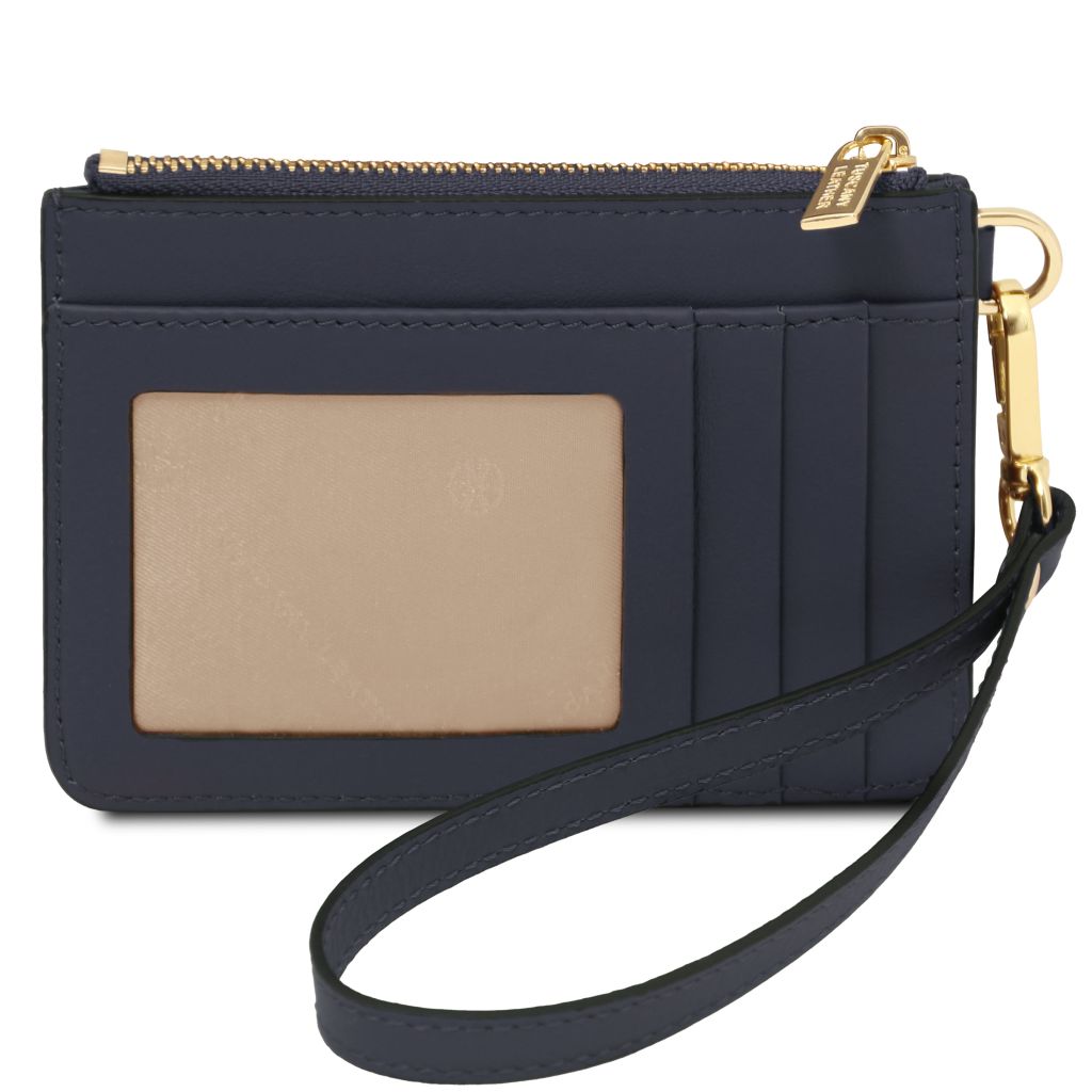 leather-card-holder-with-handle-tl142544 - Tummansininen