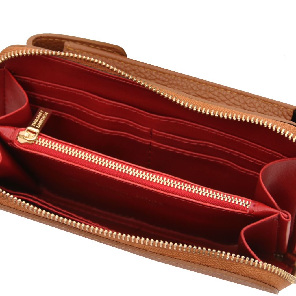 tl-bag-leather-wallet-phone-holder-with-strap-tl142323 - Konjakki - kuva 5