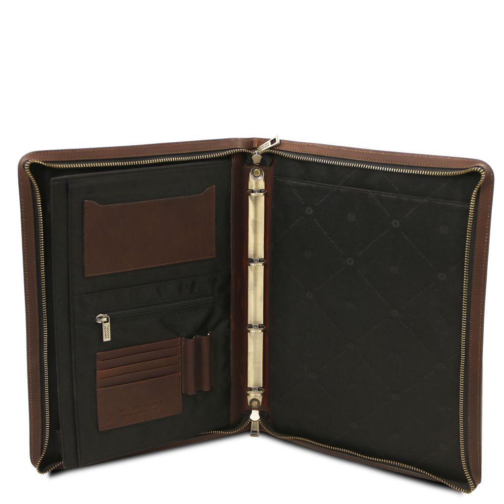 augusto-leather-document-case-with-ring-binder-tl142555 - Tummanruskea - kuva 5