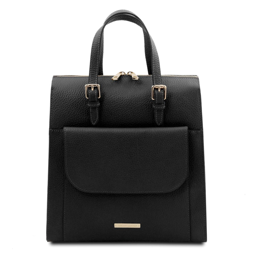 tl-bag-leather-backpack-for-women-tl142211 - Musta
