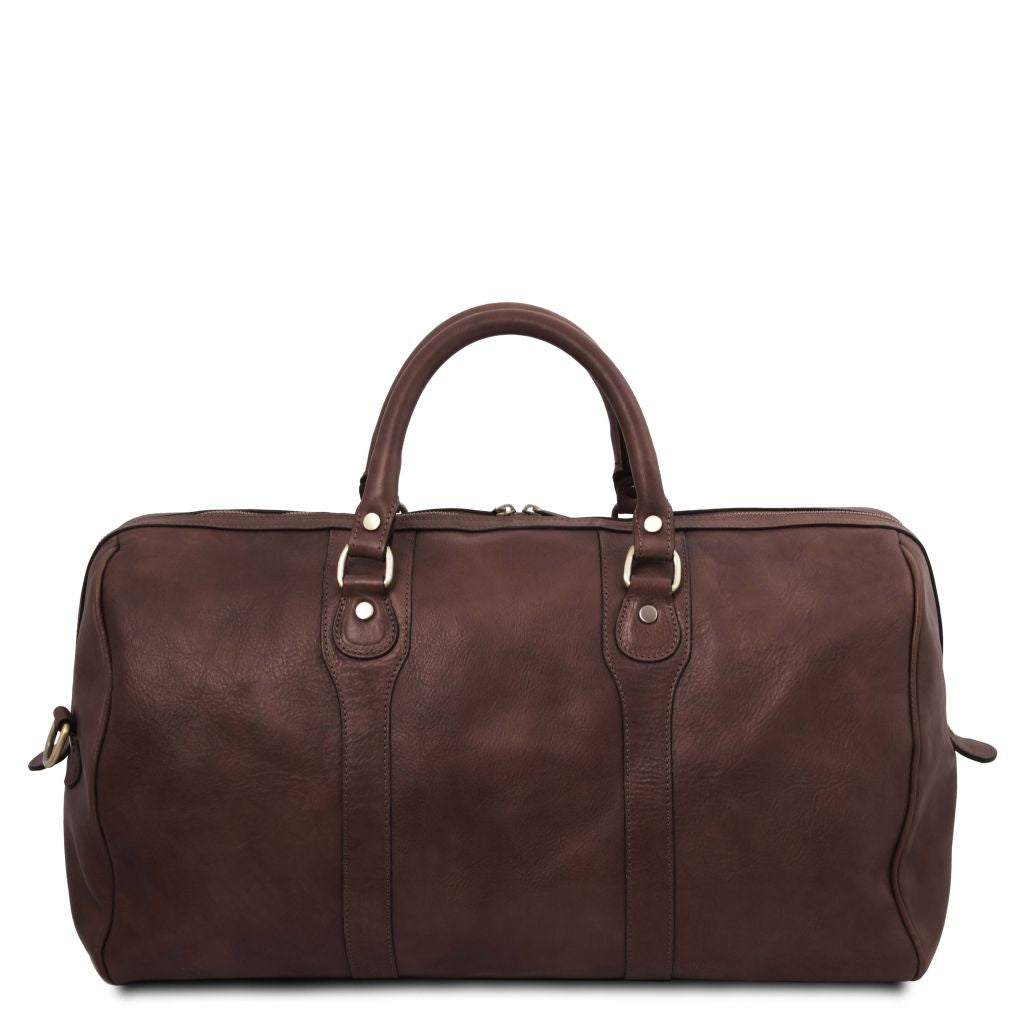 oslo-leather-travel-duffle-bag-weekender-bag-tl141913 - Tummanruskea - kuva 3