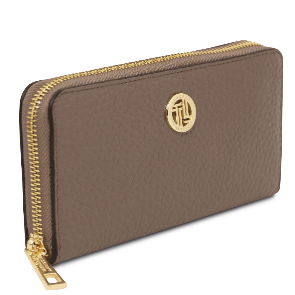 financier-exclusive-zip-around-leather-wallet-tl142494 - Tumma taupe - kuva 2