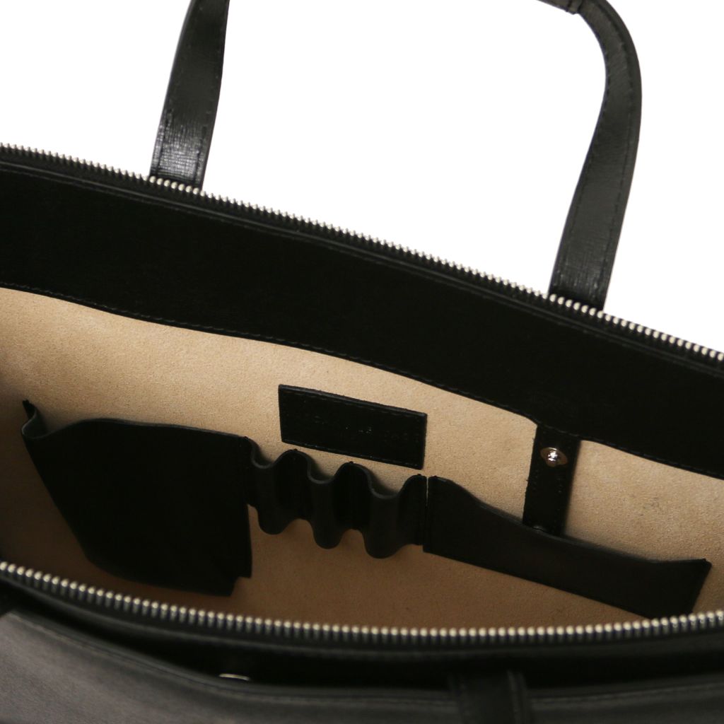 palermo-saffiano-leather-briefcase-3-compartments-for-women-tl141369 - Musta - kuva 6