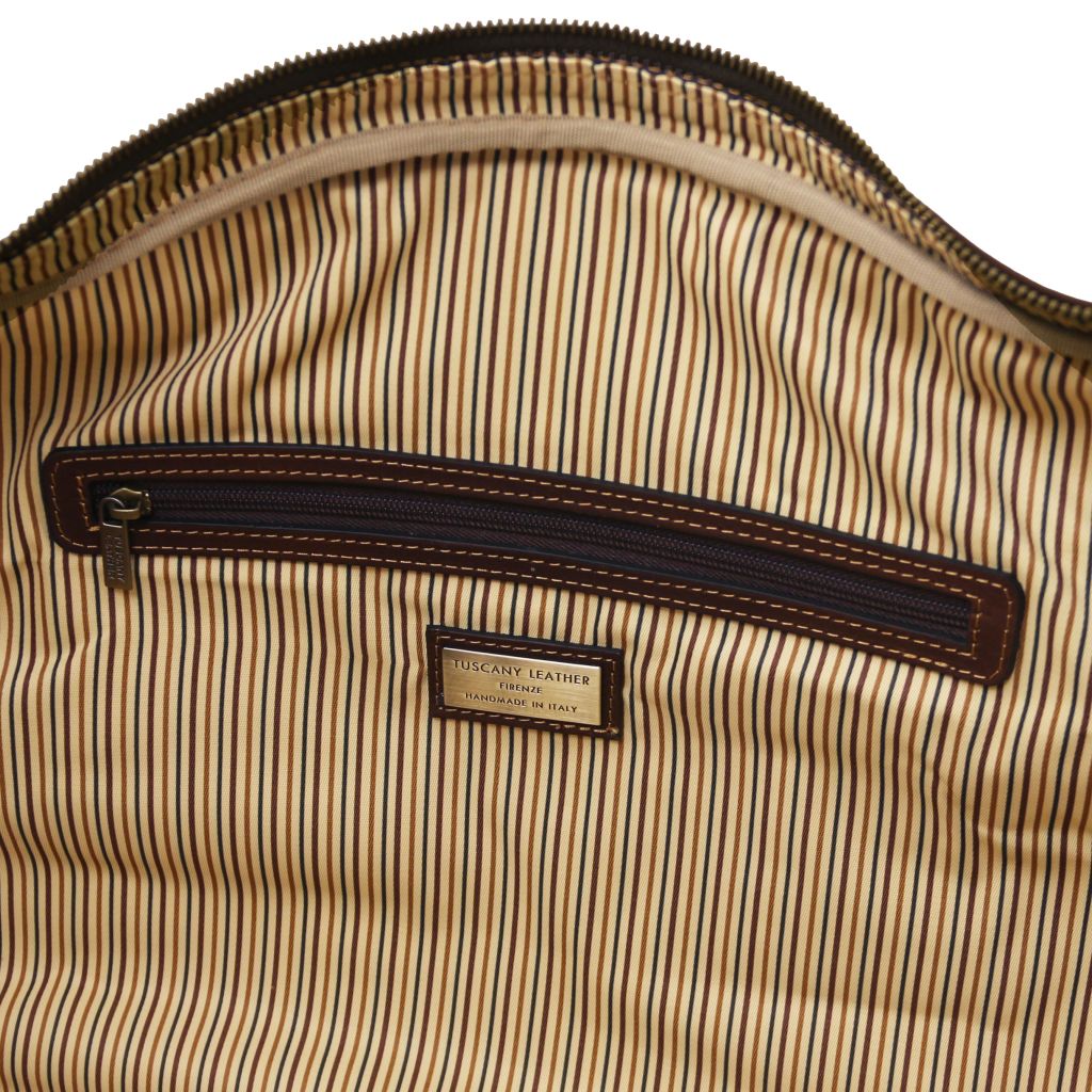 lisbona-travel-leather-duffle-bag-small-size-tl142558 - Tummanruskea - kuva 5