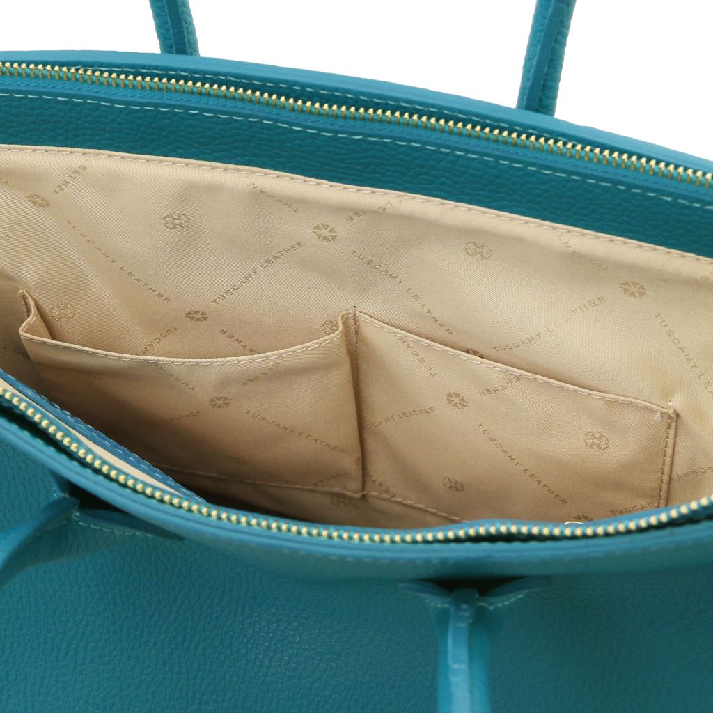 tl-bag-leather-handbag-with-golden-hardware-tl141529 - Turkoosi - kuva 6