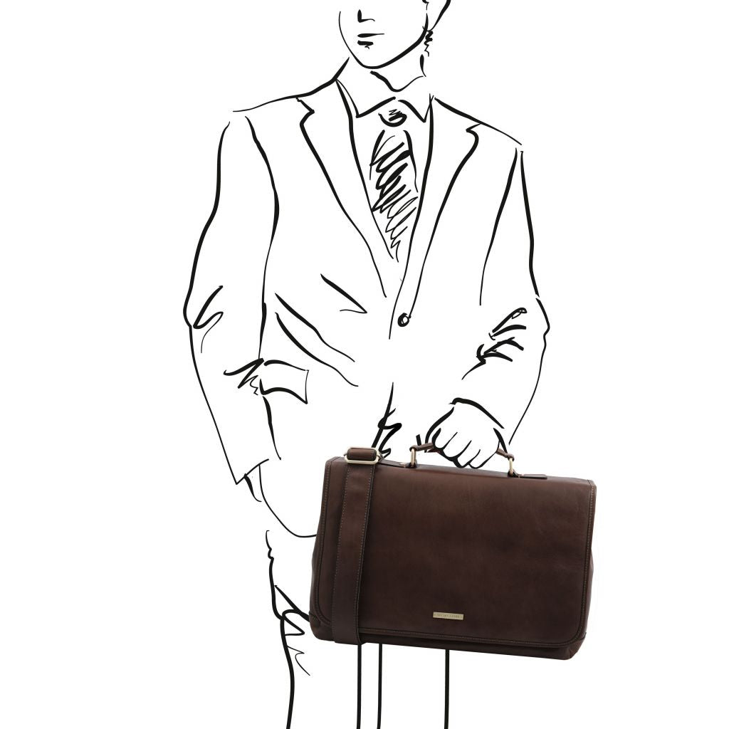 mantova-leather-multi-compartment-briefcase-with-flap-tl142068 - Tummanruskea - kuva 3