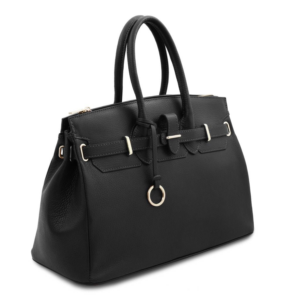 tl-bag-leather-handbag-with-golden-hardware-tl141529 - Musta - kuva 2