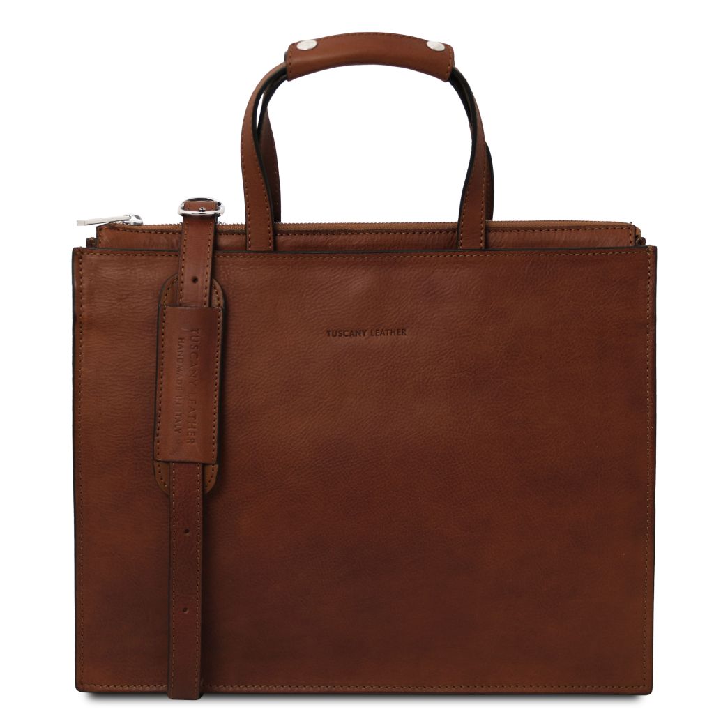 palermo-leather-briefcase-3-compartments-for-women-tl142452 - Ruskea