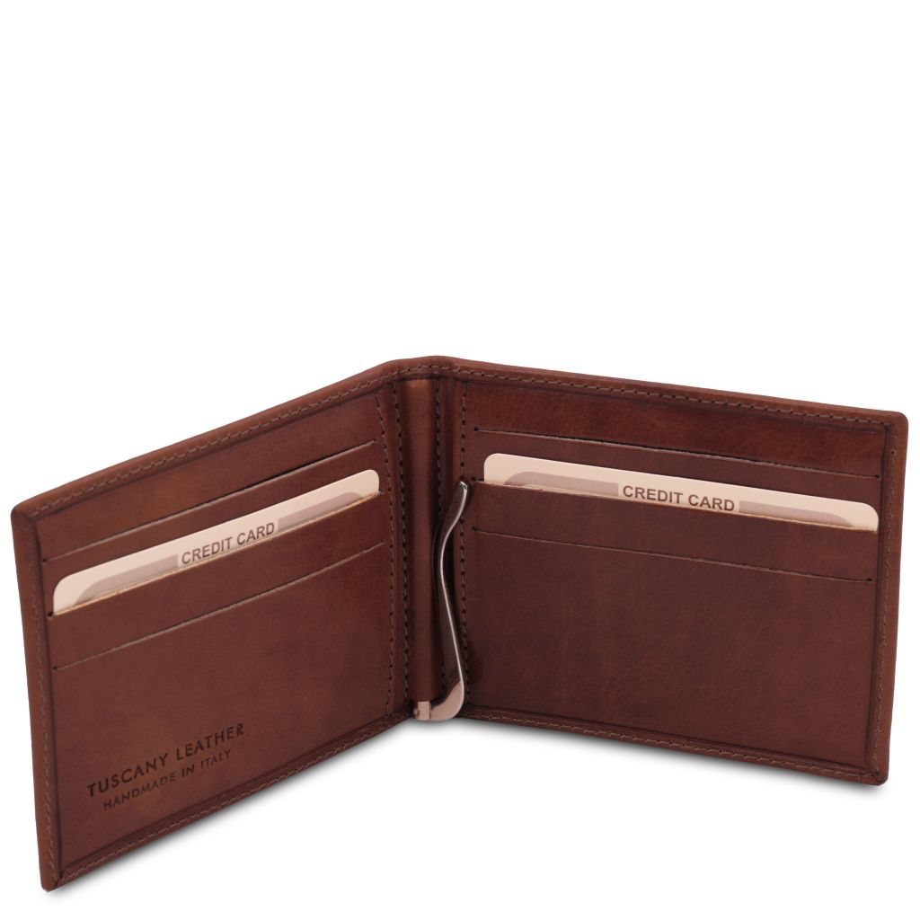 exclusive-leather-card-holder-with-money-clip-tl142055 - Ruskea - kuva 2