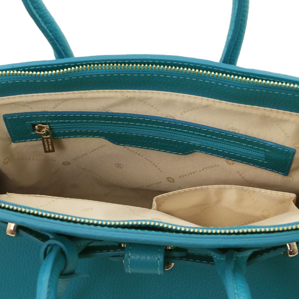 tl-bag-leather-handbag-with-golden-hardware-tl141529 - Turkoosi - kuva 5