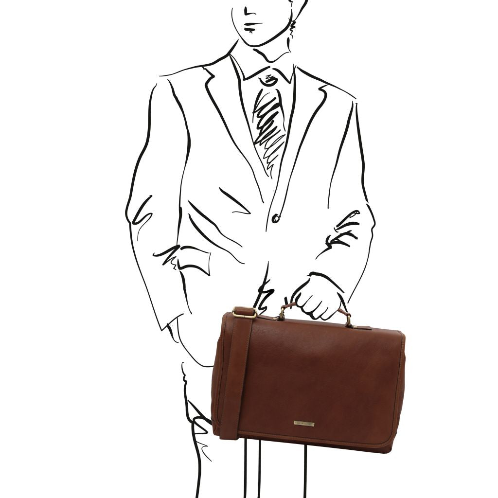 mantova-leather-multi-compartment-briefcase-with-flap-tl142068 - Ruskea - kuva 3