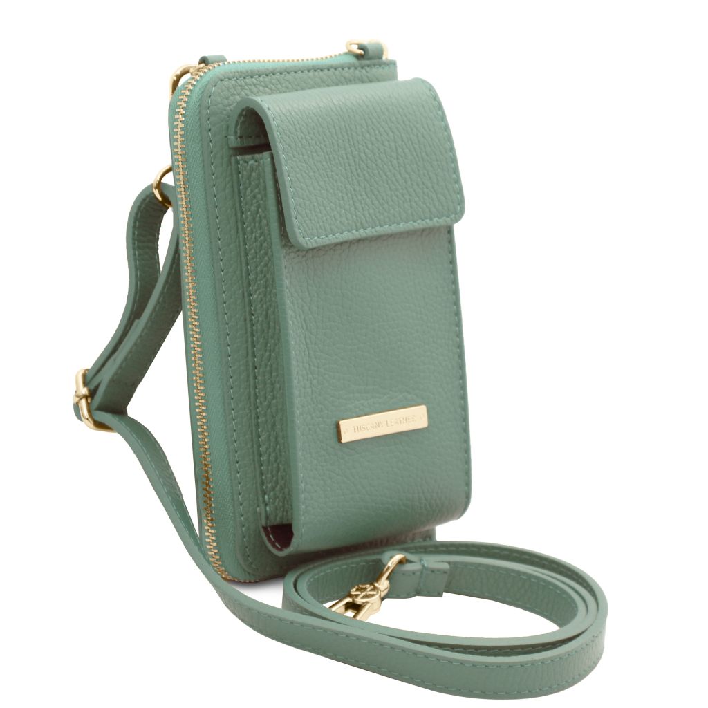 tl-bag-leather-wallet-phone-holder-with-strap-tl142323 - Mintunvihreä - kuva 2