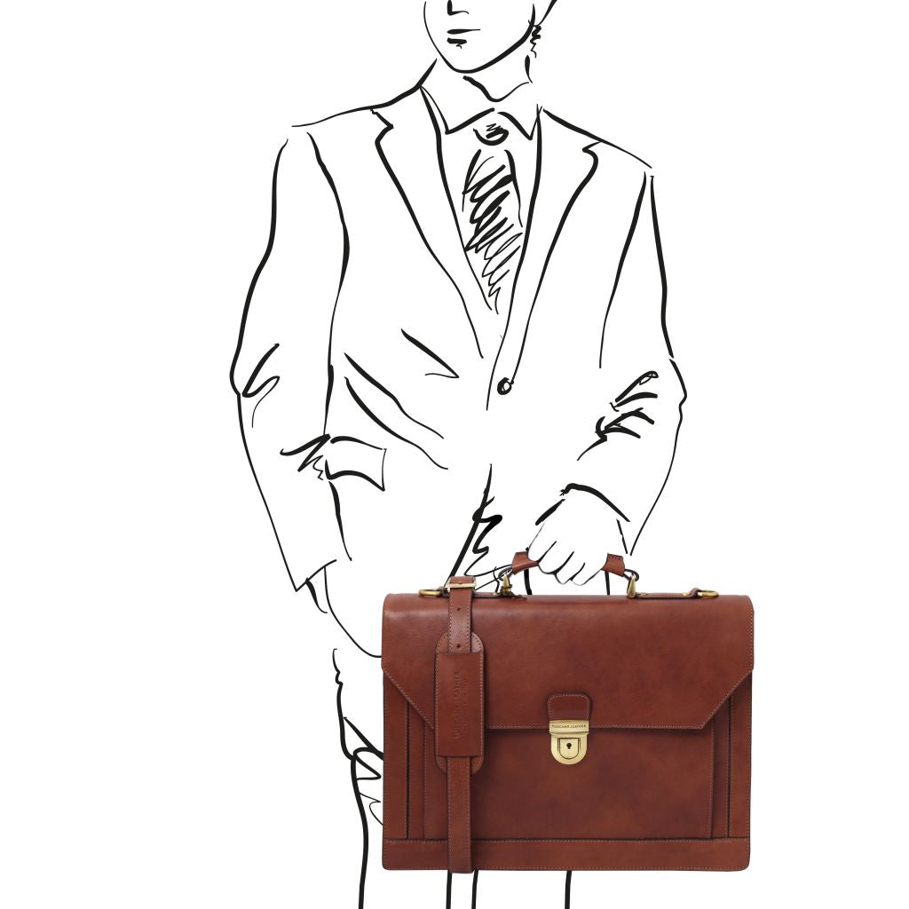 cremona-leather-briefcase-3-compartments-tl142448 - Ruskea - kuva 7