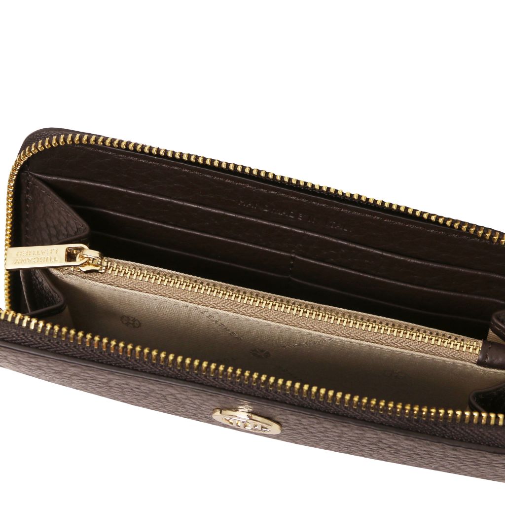 financier-exclusive-zip-around-leather-wallet-tl142494 - Tummanruskea - kuva 5