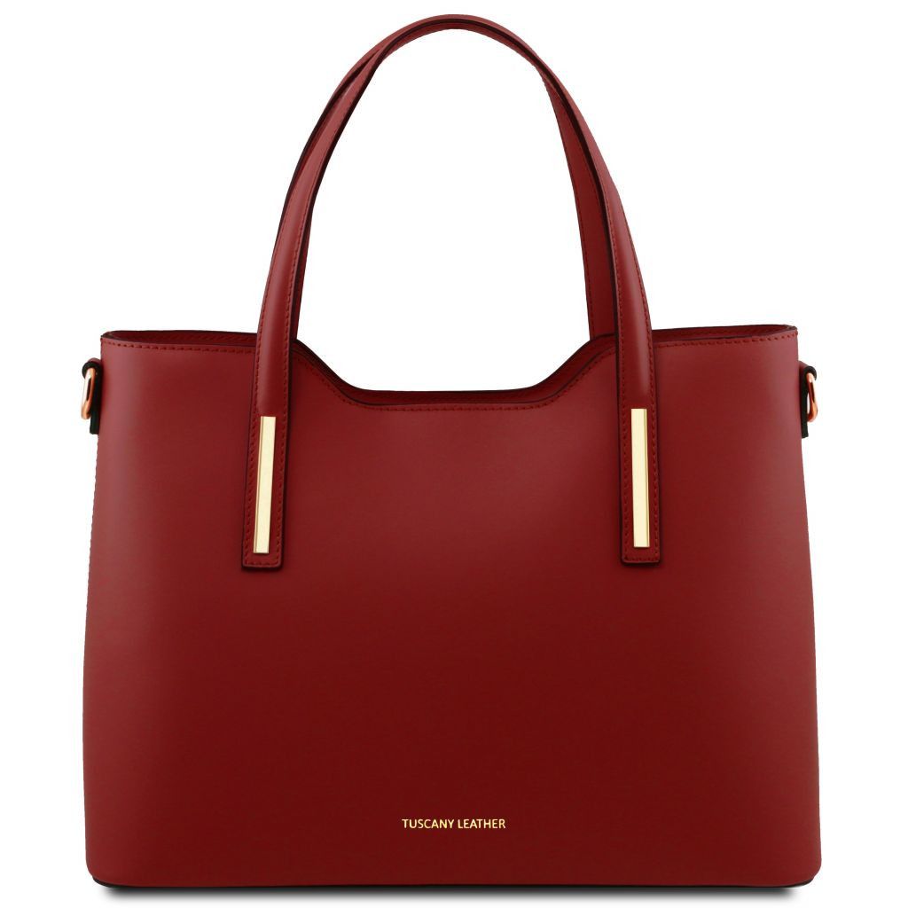 olimpia-leather-tote-tl141412 - Punainen