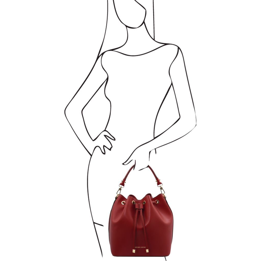 vittoria-leather-bucket-bag-tl141531 - Punainen - kuva 6